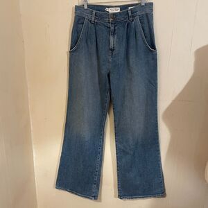 NILI LOTAN Flora JEANS  Jeans High Rise Pleated Wide Leg 29 Made in the USA